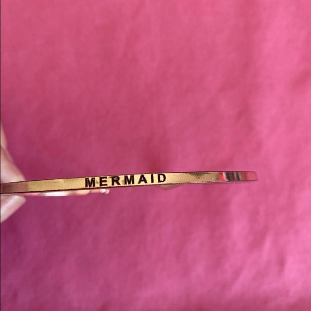 Dainty Mermaid Bangle Bracelet Rosegold Thin Metal Stella Cuff Statement Siren - Picture 2 of 5